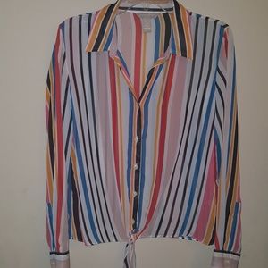 Banana Republic - Sheer Multi Color Stripe Size M